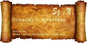 Sztupjár Nikoletta névjegykártya